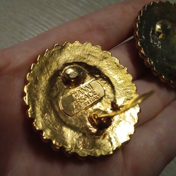 Gianni VERSACE JUMBO Vintage Crystal 💎✨ Clip-On Earrings - Picture 12 of 15